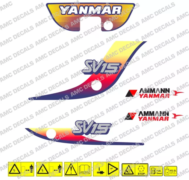 Yanmar SV15 Digger Décalque Autocollant Set