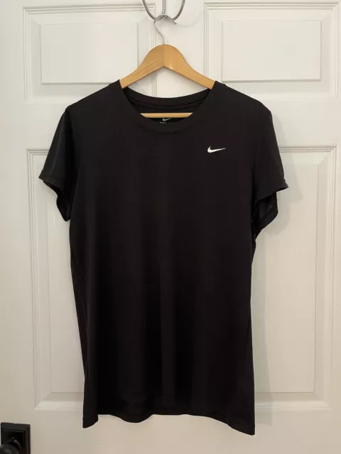 Nike Dri Fit Womens XL Black Shortsleeve Athletic Work Out Top Tee