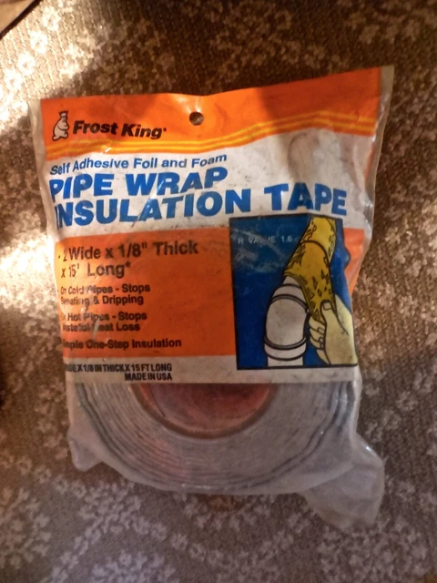 Frost King FV15 Self-Adhesive Foil & Foam Pipe Wrap Insulation Tape, 2x15 NOS!