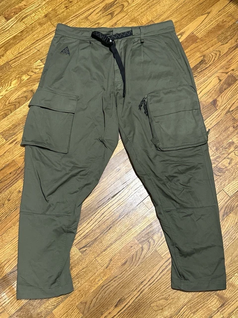NIKE ACG WOVEN Cargo Pants Olive Green Size L CD7646 325