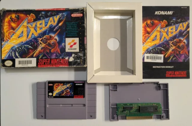 Axelay by Konami -  Complete CIB Authentic  - (1992, Super Nintendo) SNES game