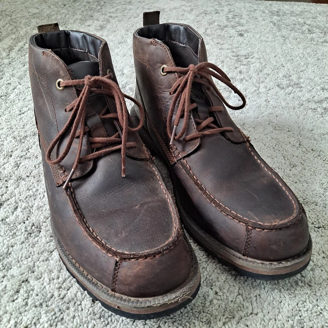 TIMBERLAND BROWN LEATHER Ankle Chukka Moc Toe Boots Sz 11  display picture 1