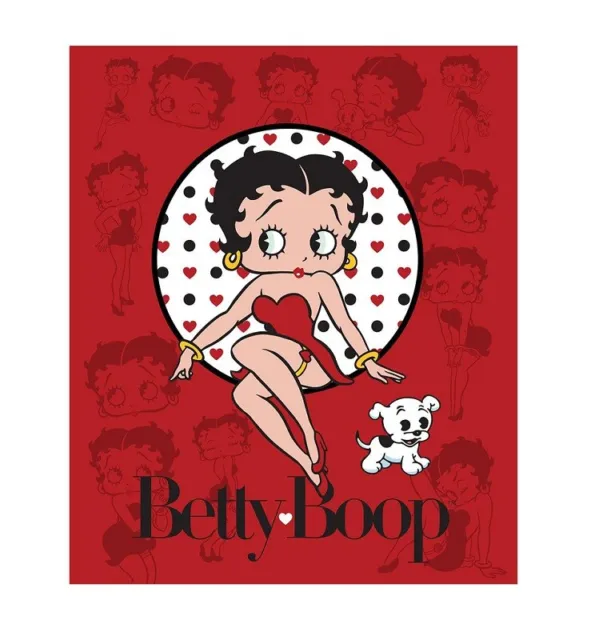 New Red Betty Boop Silhouette Plush Fleece Throw Gift Blanket Cartoon Pudgy SOFT