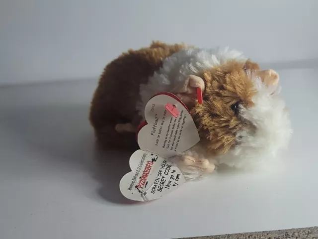 TY Beanie Baby 2.0 - FLUFFBALL the Hamster - MWMTs Stuffed Animal Toy