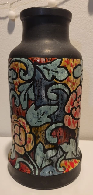 Italian Pottery Vase Hand With Flowers Painted Multicolor- LR 28