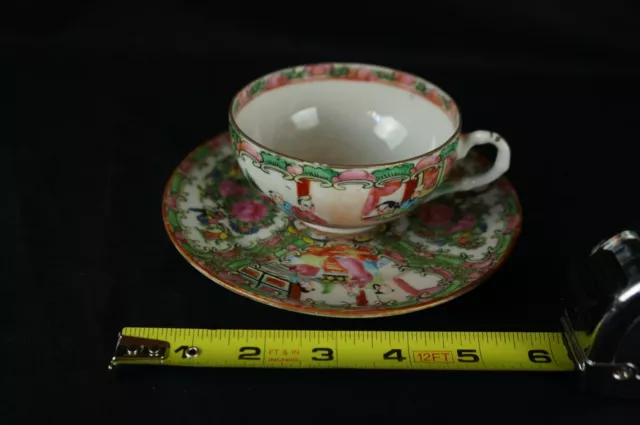 Excellent Antique Chinese Famille Rose Tea Cup / Saucer  [Y8-W7-A9] 2