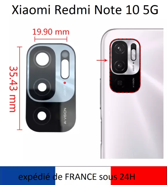 Lentille Vitre Appareil Photo Camera pour XIAOMI REDMI NOTE 10 5G avec adhésif