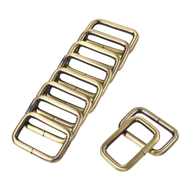 Metallo Rettangolo Anello Fibbie 33x19mm Bronzo Tono 10pz