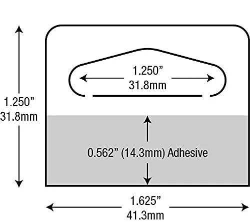 Slot Hole Hang Tab with Adhesive 1,000 pack. (1.250" X 1.625") Hang Tabs