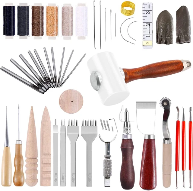 Leder Werkzeuge Set Leder DIY Bearbeitungswerkzeug Lederhandwerk Werkzeuge