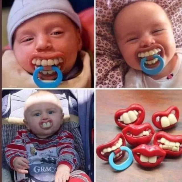 Funny Dummy Orthodontic Teeth Silicone Mustache Pacifier Feeder Nipple