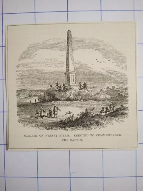Obelisk on Naseby field erected to commemorate the battle  illustration 1891