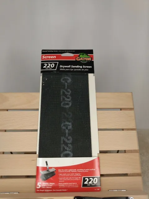 Pantalla de lijado de paneles de yeso precorte Gator paquete de 5 4,25 pulgadas con ancho x 11,25 pulgadas L 220 grano