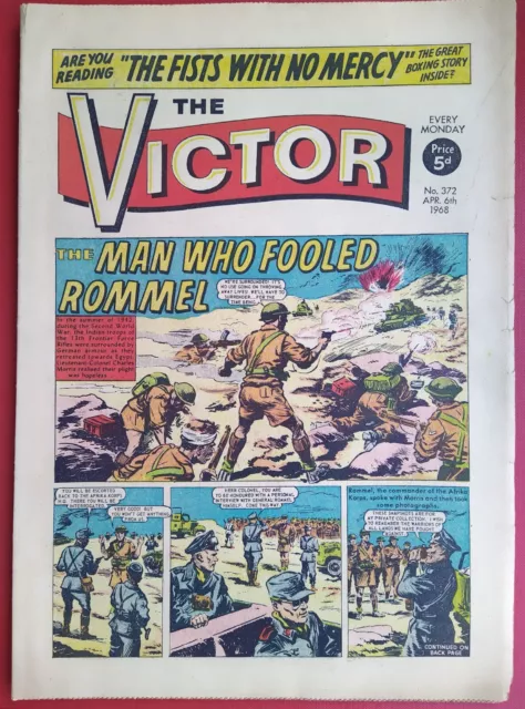 Victor Comic # 372 6 Apr 1968 - Man Who Fooled  Rommel / Captain Scarlet Advert