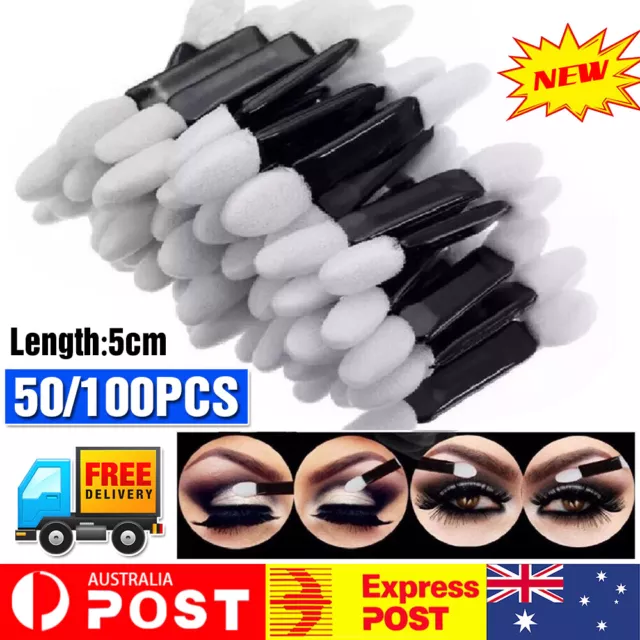 50/100pcs Makeup Foam Double-end Eye Shadow Sponge Brush Applicator Tools Bulk