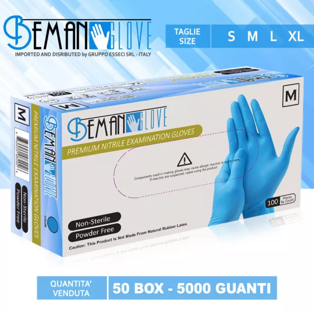 MD Fonscare - Guanti Monouso in Nitrile Senza Polvere Certificati CE - XL -  Box 100pz