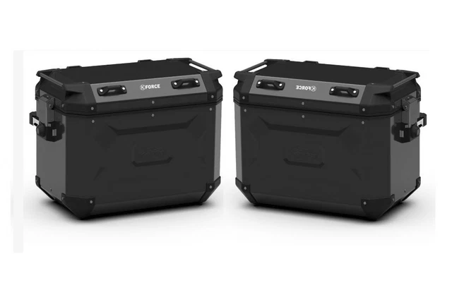 Valigia Laterale Set Alluminio kappa 48L K \' Forza Monokey Cam Nero 2 Pezzo