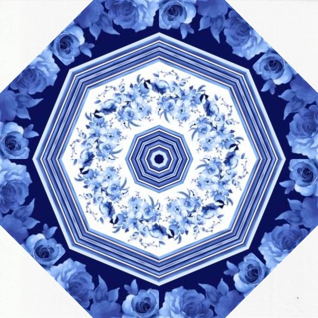 AZUL FLOR RAYA 3-10" Kit de Bloque Caleidoscopio Precorte Edredón Kit Impresionante Floral