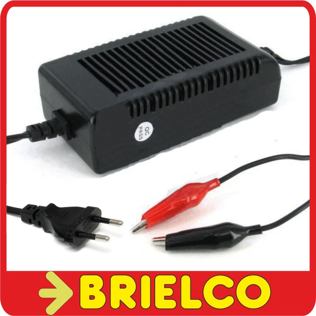 Cargador De Baterias De Plomo 12V 4A Toma Red Conexion Pinzas Protegidas Bd10464