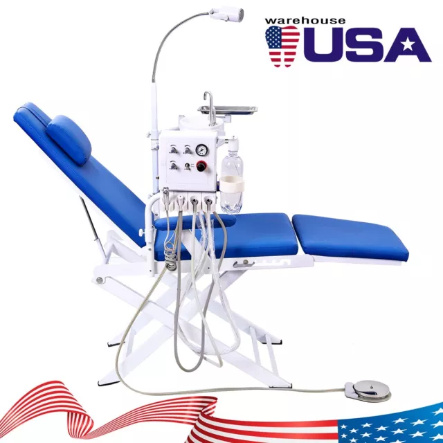 Dental Silla Plegable Portátil recargable luz LED con unidad de turbina 4 holes