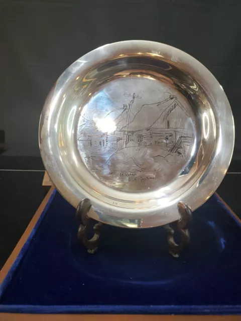 A.y.jackson St.urbain Engraved 8" Sterling Silver Dish Welling Mint Canada 1971