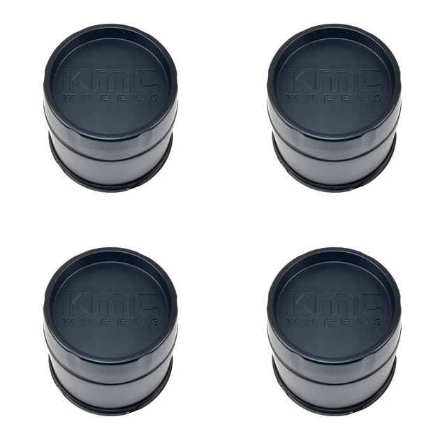 4 KMC Wheels Satin Black Wheel Center Hub Caps 4.25" for 6Lug KM301 Turbine
