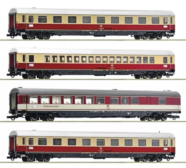 Roco 74012 Schnellzugwagen-Set TEE Saphir 4 teilig DB Ep.V HO NEU