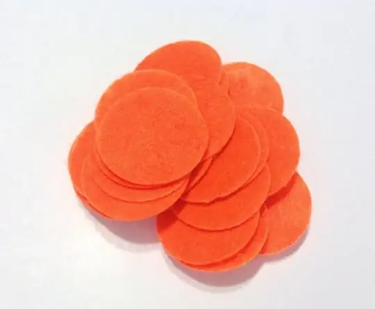 300pcs 4cm Orange Color Die Cut Round Felt Circles Patches Pad Craft Supplies