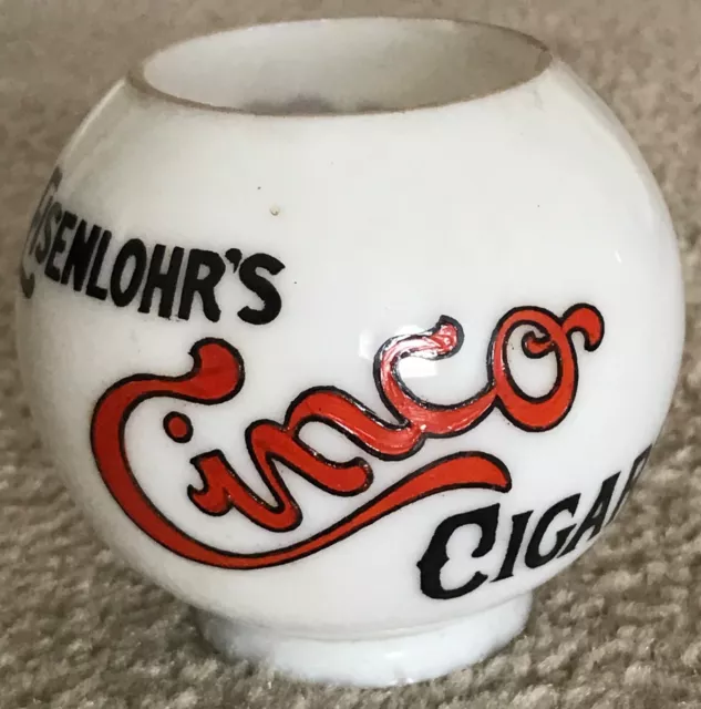 Vintage Eisenlohr's Cinco Cigar Lighter Glass Globe Only Display