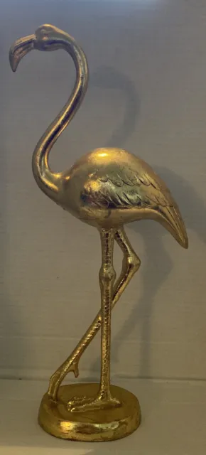 golden flamingo figurine/decor 15 Inches Tall Made Of A Resin Material