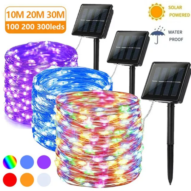100-400 LED Solar Power String Fairy Lights Garden Outdoor Party Christmas Lamps