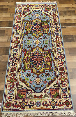 2'7"x6' Nueva alfombra azul anudada a mano Super Serapi Oriental Area Corredor