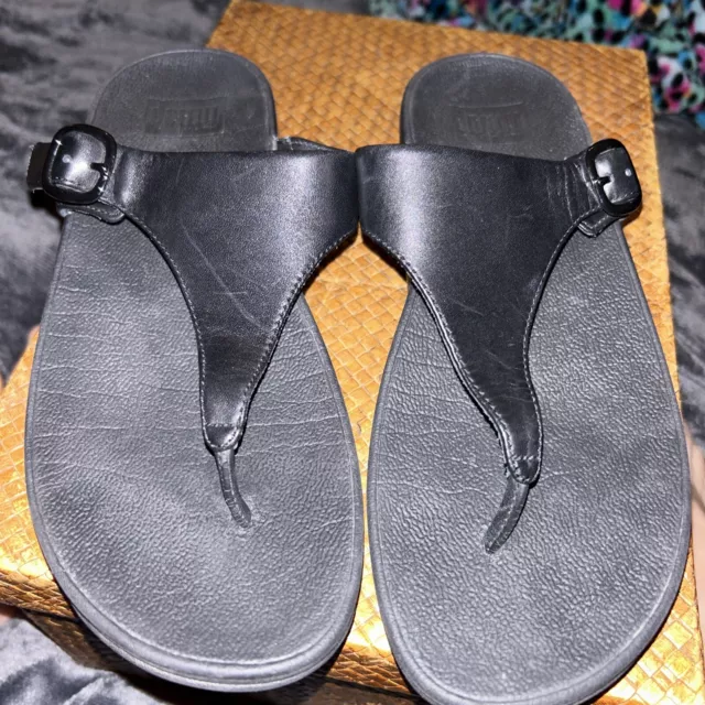 FitFlop Womens Black Flip Flop Sandals Sz US 8