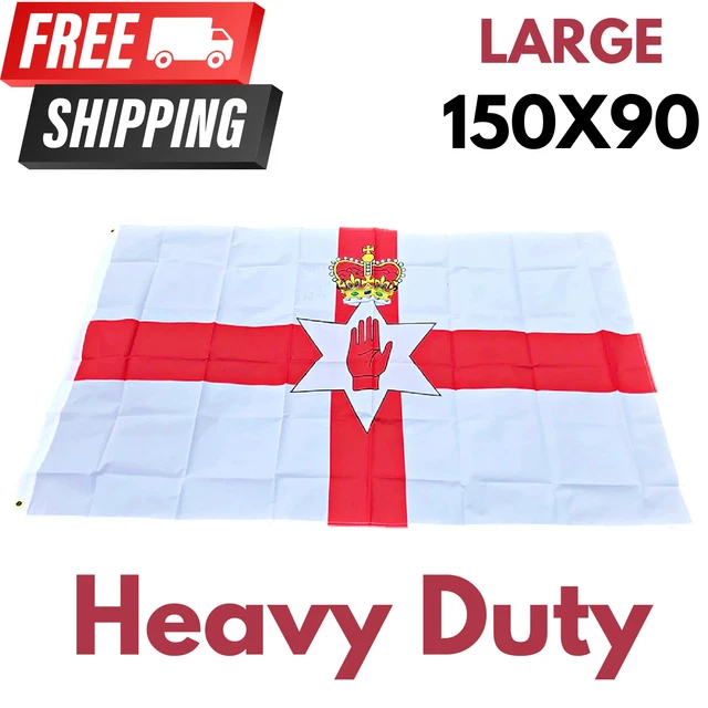 NORTHERN IRELAND FLAG 5 * 3ft 150cm*90cm Large 12th July NI Red Hand Of Ulster EUR 3,79 - IT - Foto 10