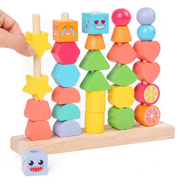 B. Jouets - Puzzle Combos de couleurs - 14 formes géométriques - Trieur de formes éducatif - Puzzles pour tout
