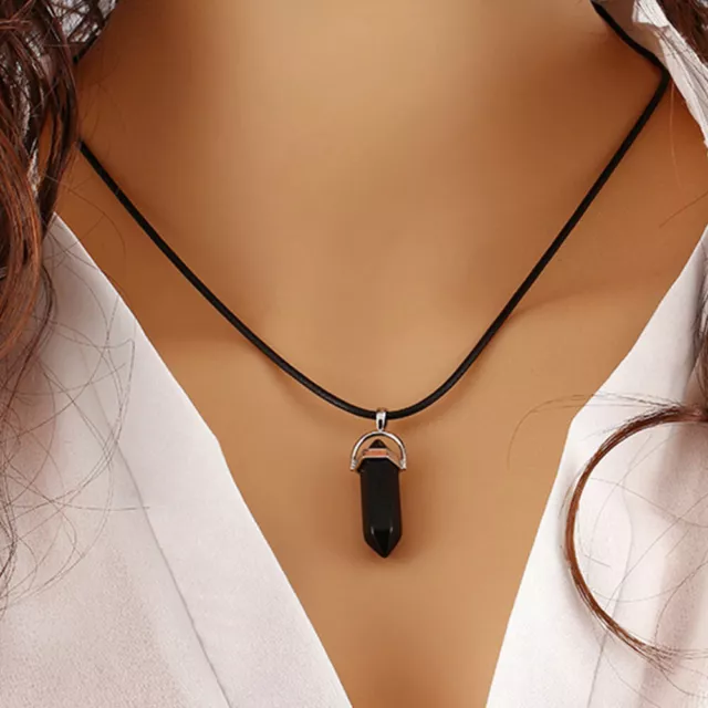 Fashion Crystal Quartz Point Hexagonal Healing Pendant Chakra Necklace Gemstone 3
