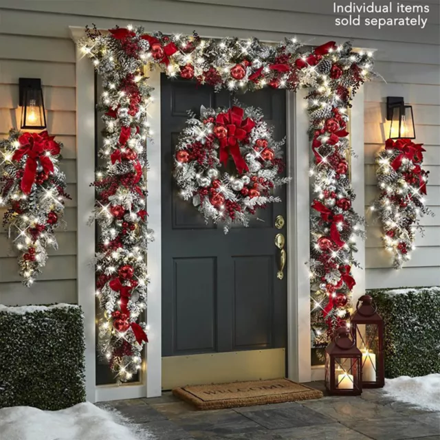 Christmas Wreath Garland Candy Cane Ornament Xmas Door Wall Home Party Decor NEW