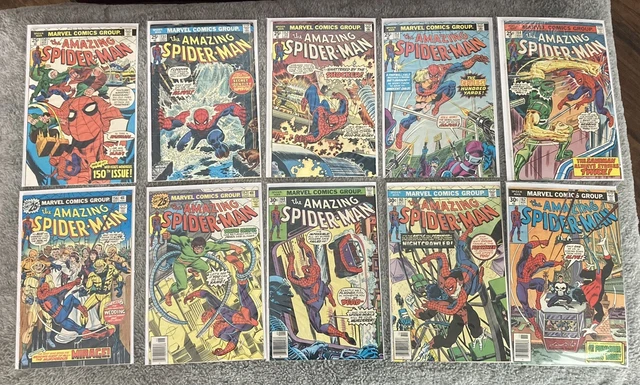 AMAZING SPIDER-MAN LOT of 10 Comics 150-154, 156, 157, 160-162 Marvel 1980s