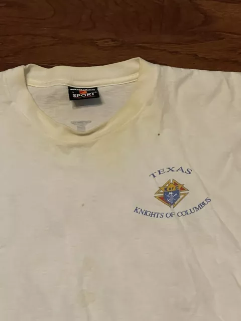 Mens Vintage 90s Texas Knights of Columbus K of C T Shirt Tee Sz L 2