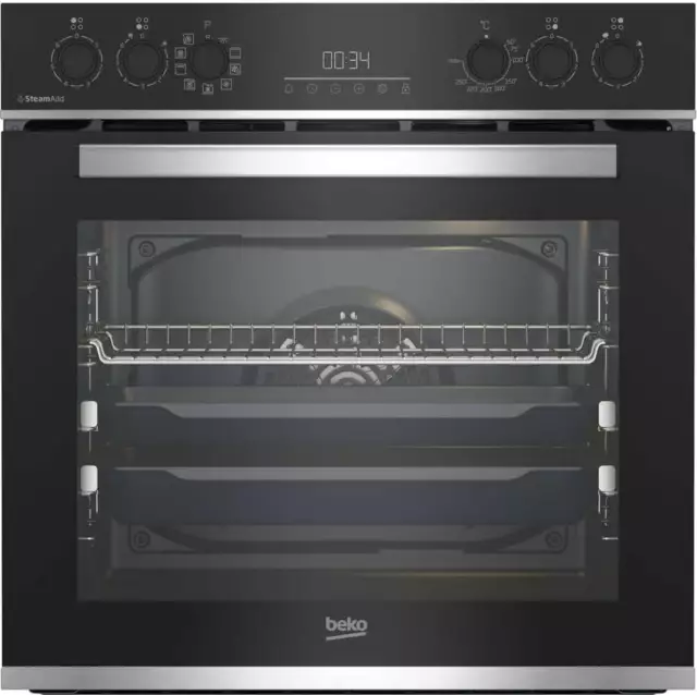 Beko Einbauherdset BBUS13320XE 9 Heizarten Heißluft Teleskopauszug EEK: A+