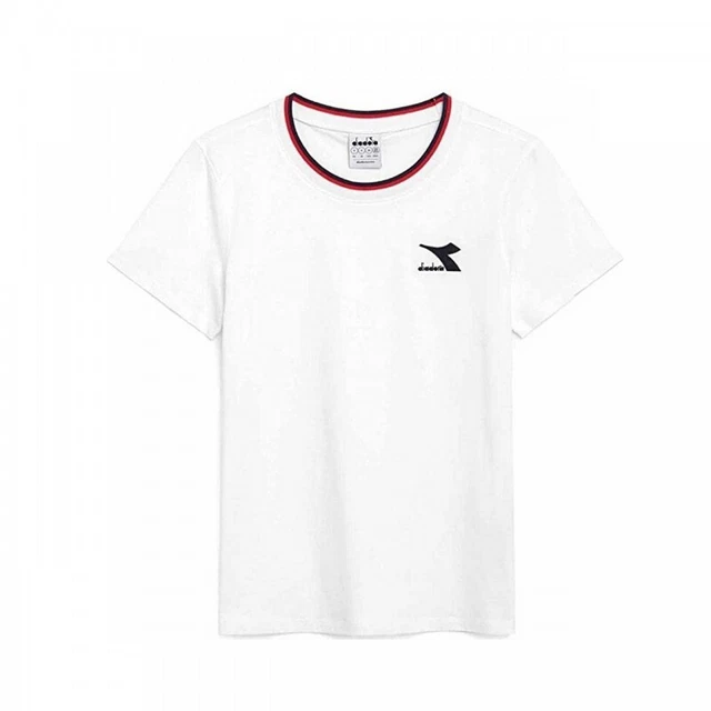 Diadora T-Shirt Maglia Girocollo Donna Ragazza Sportiva Mezza Manica Corta Coton
