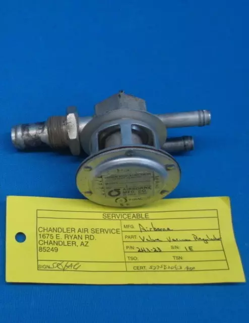 Used Airborne Vacuum Regulating Valve p/n 2H3-23, alt p/n 492-272 (14080)