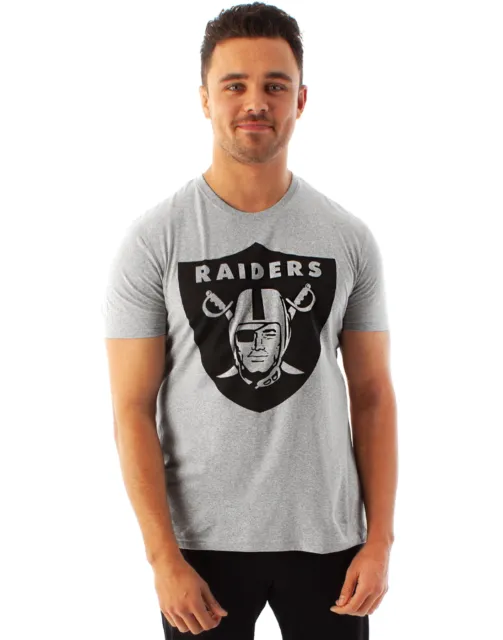 T-shirt grigia a maniche corte da gioco con logo NFL Football Las Vegas Raiders