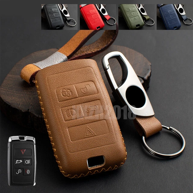 For Land Range Rover Velar Genuine Leather Car Key Fob Case Cover Holder Shell