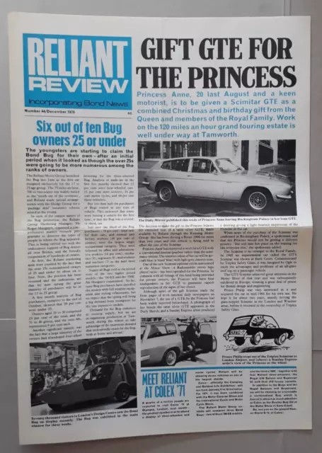 Reliant Review Newspaper Inc. Bond News Brochure December 1970 - No. 44