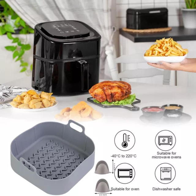 1.5MM Thickness Air Fryer Silicone Liner Reusable Air Fryer Silicone Basket Airfryer  Silicone Pot Kitchen Air Fryer Accessories