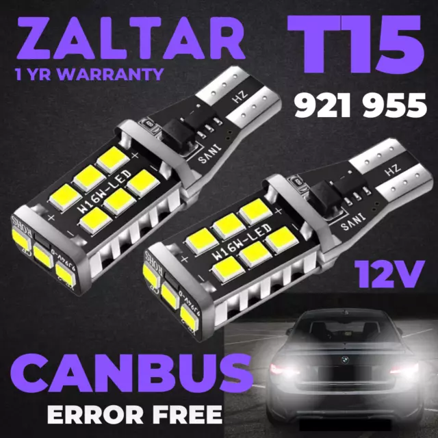 T15 W16W 921 955 LED Marcha Atrás Coche Bombillas Xenón Blanco Canbus Error Free