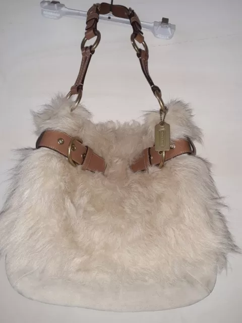 COACH VINTAGE LAMBS WOOL SHOULDER Tote No H05S-3575