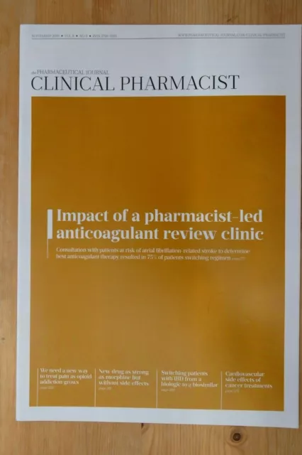 Clinical Pharmacist Magazine, Vol.8, No.9, September 2016, Anti-coagulant clinic