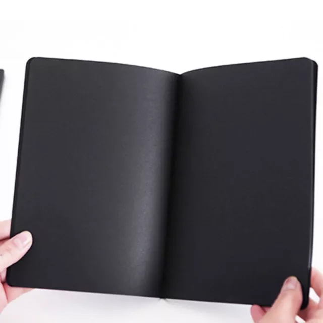 1Pc Blank Black Paper Sketch Book Inner Page Graffiti Notebook